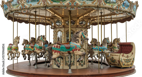 Vintage Carousel Horse Transparent Background Fun Fair Ride