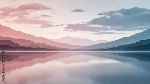 Wallpaper Mural Tranquil Lake with Pastel Mountains Torontodigital.ca