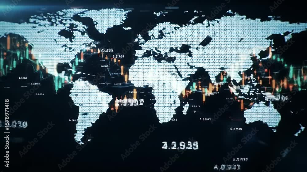 Dynamic global financial data visualization world map with charting ...