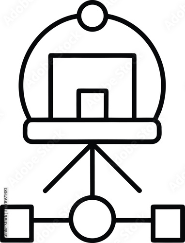 Television monitor vector icon illustrating modern digital technology
