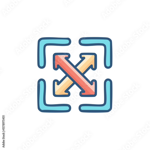 Maximize arrows icon with corners pointing outwards for enlargement concept resize diagram full screen expanding element