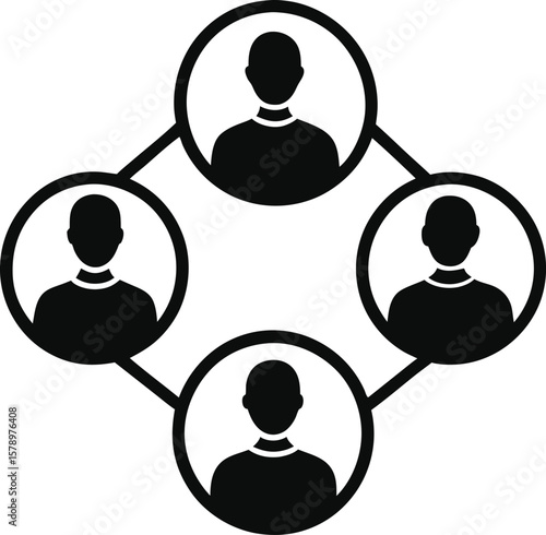 Vector set of social network and business people icons for communication and teamwork