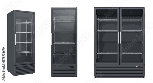 Commercial Refrigeration Units Sleek Designs for Food and Beverage Display. Professional Refrigeration Solutions for Modern Business.