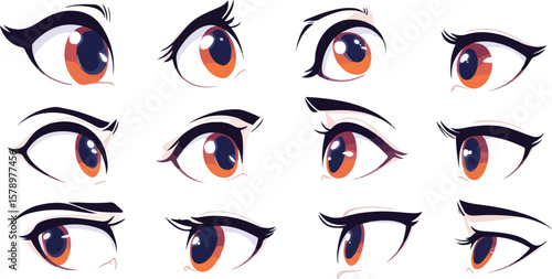 Anime Eyes Collection Different Angles and Styles for Character Design