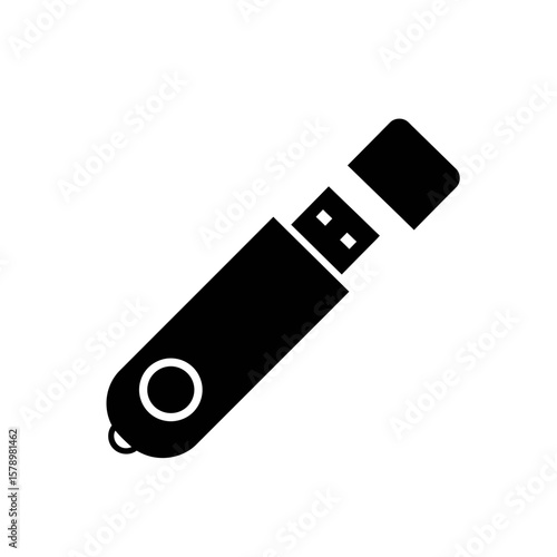 Simple USB flash drive : A sleek, minimalist illustration showcases a classic USB flash drive, a ubiquitous symbol of digital storage and data transfer.