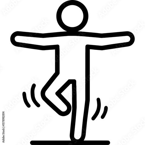 Person balancing outline icon vector