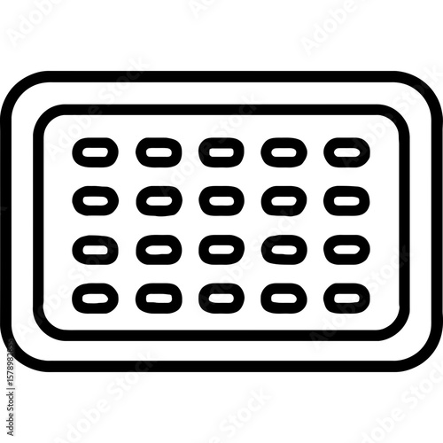 Bath mat outline icon vector