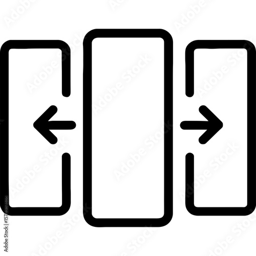 Between position outline icon vector