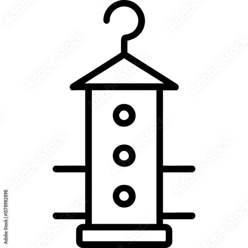 Bird feeder outline icon vector
