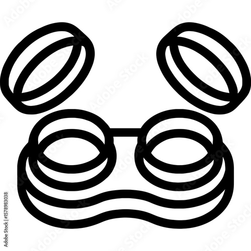 Contact lens case outline icon vector