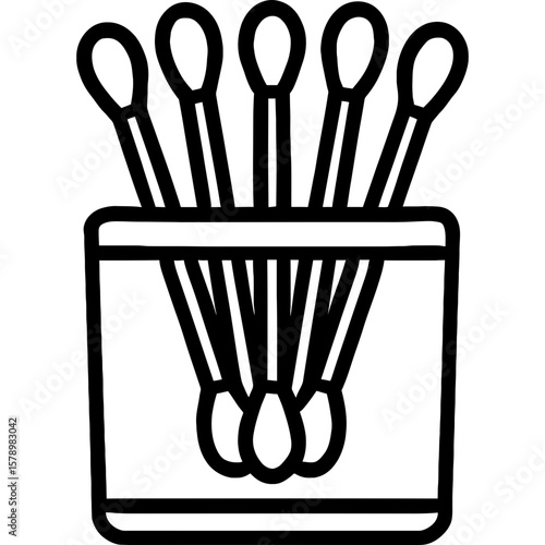 Cotton swabs outline icon vector