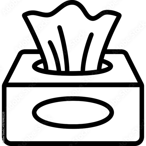 Facial tissues box outline icon vector