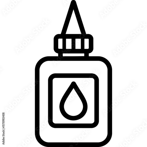 Glue bottle with applicator tip outline icon vector