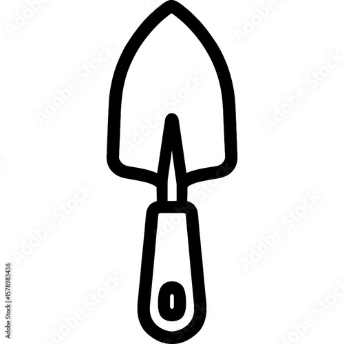 Garden trowel outline icon vector