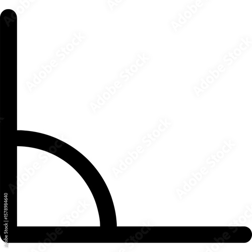 Perpendicular position outline icon vector