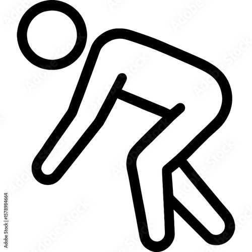 Person bending down outline icon vector