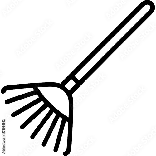 Rake outline icon vector