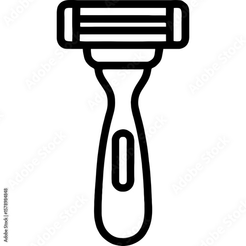 Disposable razor blade head outline icon vector