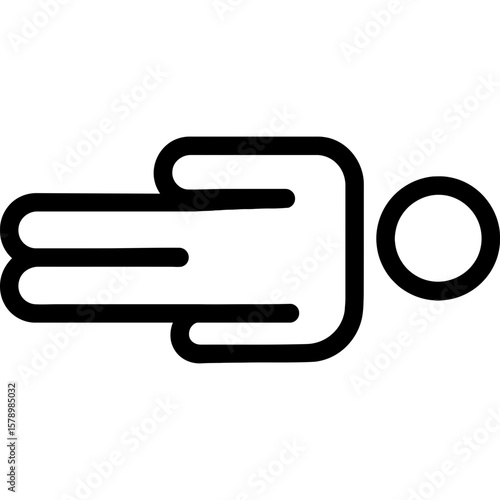 Sideways position outline icon vector