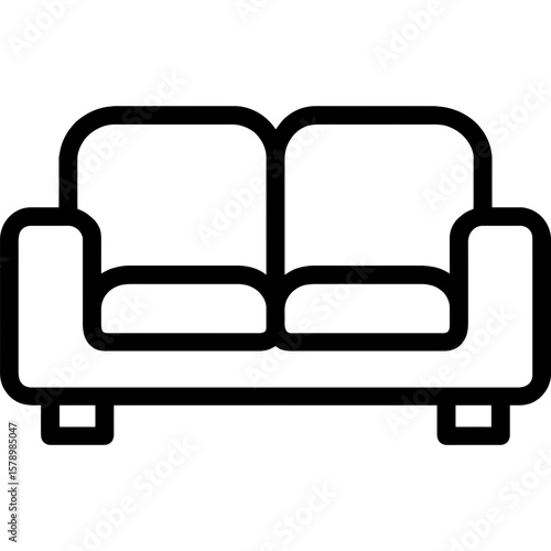 Sofa outline icon vector
