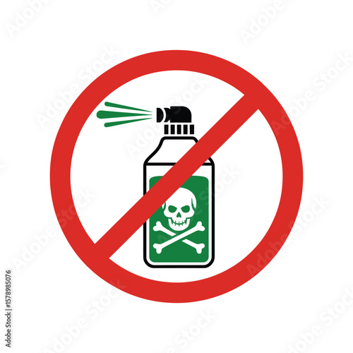 No Pesticides Allowed: Chemical Spray Poison Warning Sign