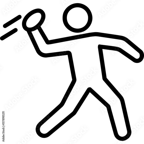 Person throwing object outline icon vector
