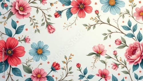 Delicate paisley floral pattern, soft pastel shades, delicate, texture