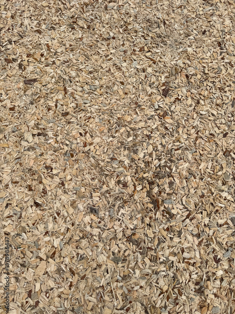 Close-up of natural wood chip mulch ground Close-up of natural wood chip mulch ground