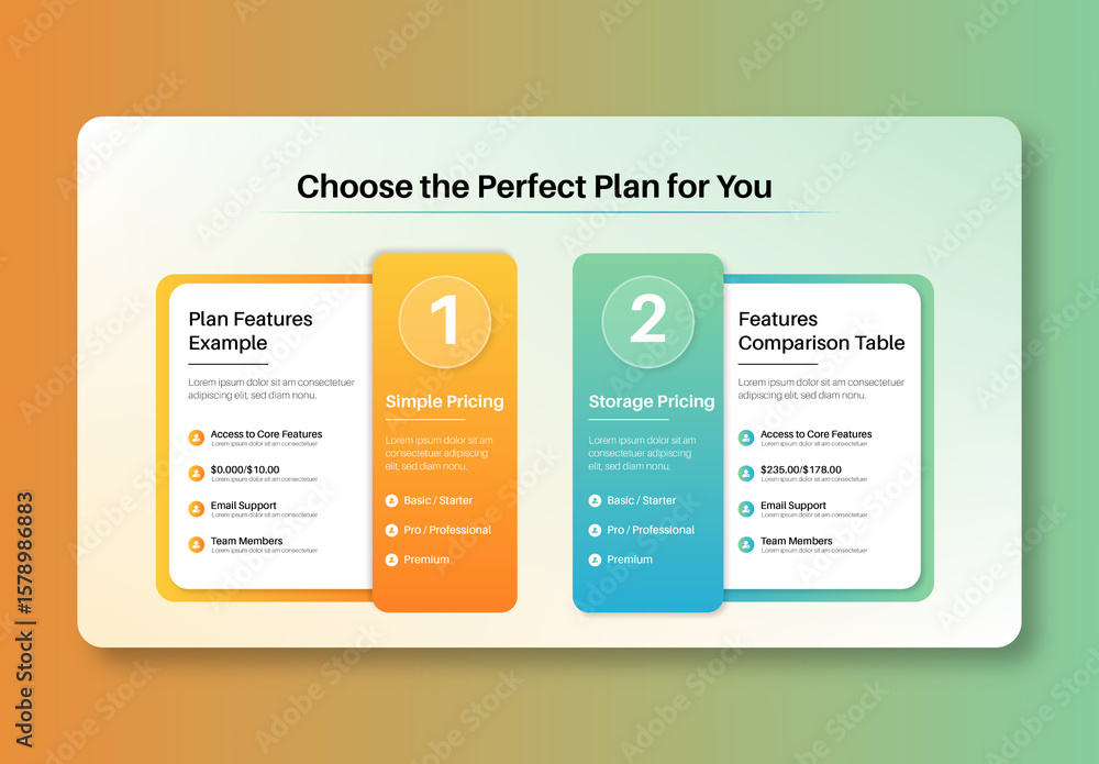 Modern Pricing Table UI Kit Stock Template | Adobe Stock