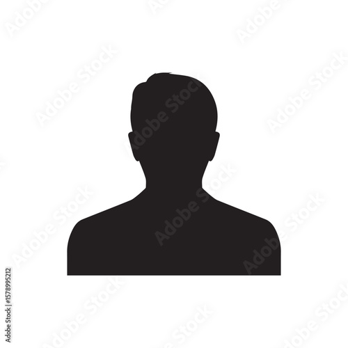 Vector silhouette Person, black color isolated on white background. Vector illustration