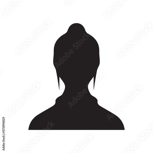 Vector silhouette Person, black color isolated on white background. Vector illustration