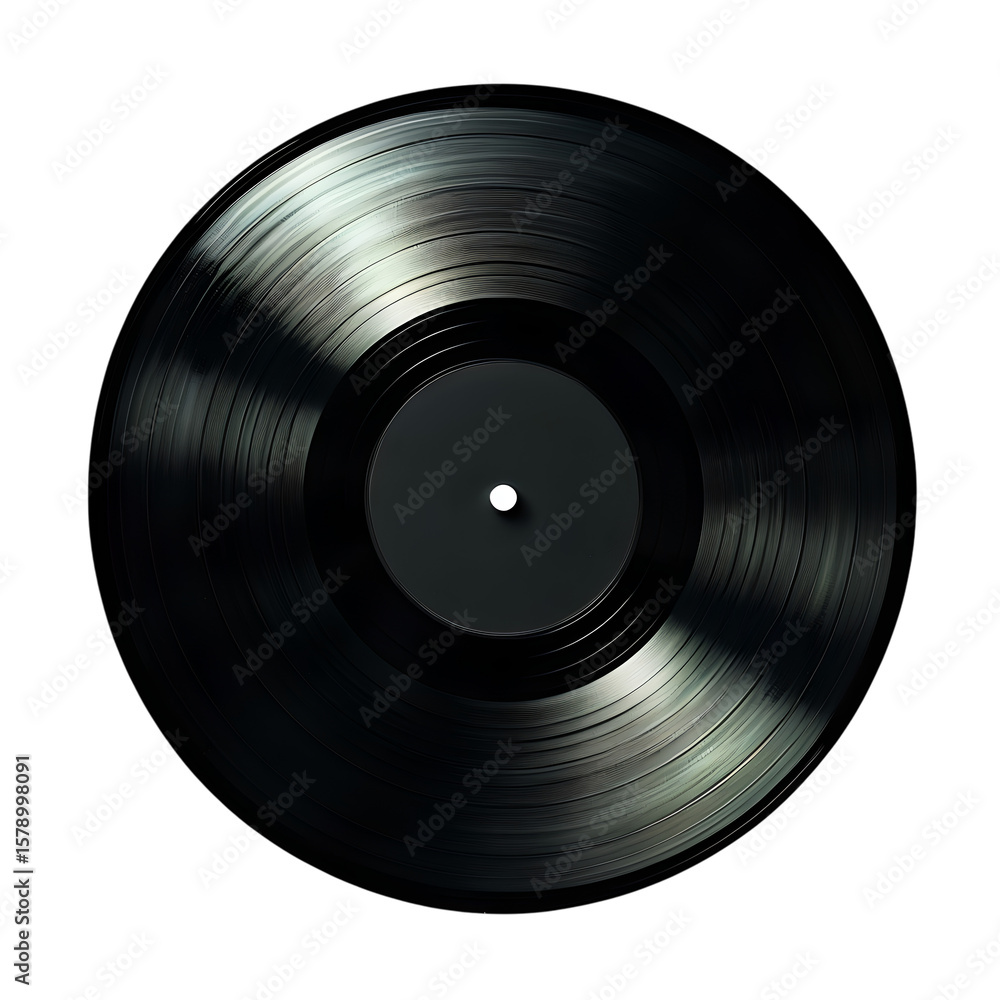 Obraz premium Analog record disc isolated on white transparent background high resolution