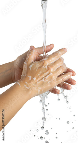 Isolated Png Of Washing Hands Under Running Water For Health Hygiene