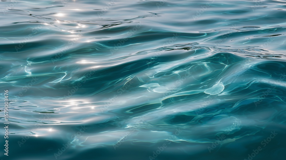 Naklejka premium Tranquil Water Surface with Gentle Ripples and Soft Reflections