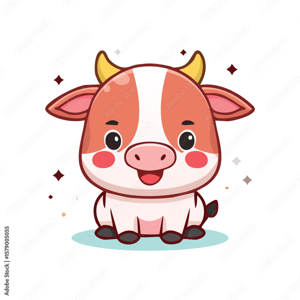 Minimal Flat Vector of Cute Wagyu with Bold Black Outline and Happy Expression, No Gradients Minimal Flat Vector of Cute Wagyu with Bold Black Outline and Happy Expression, No Gradients