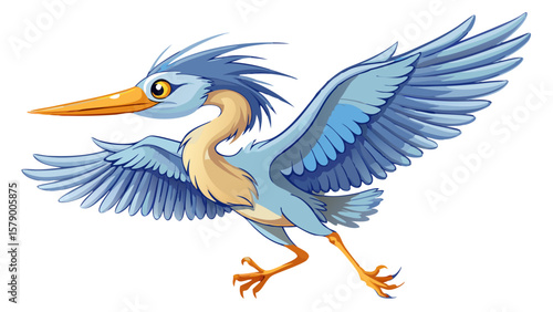 blue heron cartoon