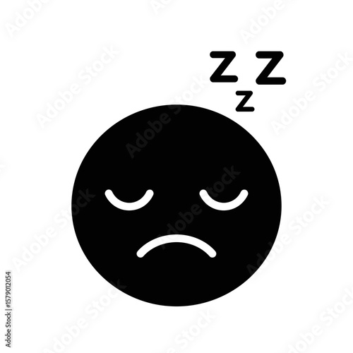 Sleeping Face: An abstract portrayal of sleep through a minimalist illustration of a facial expression, embodying serenity, peacefulness, and rest.