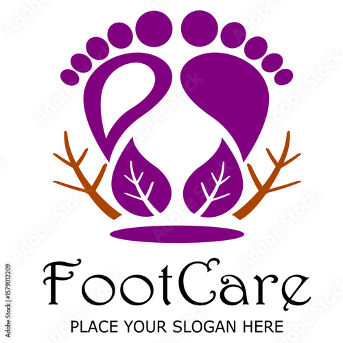 Foot care logo designs concept vector, iconic foot logo template