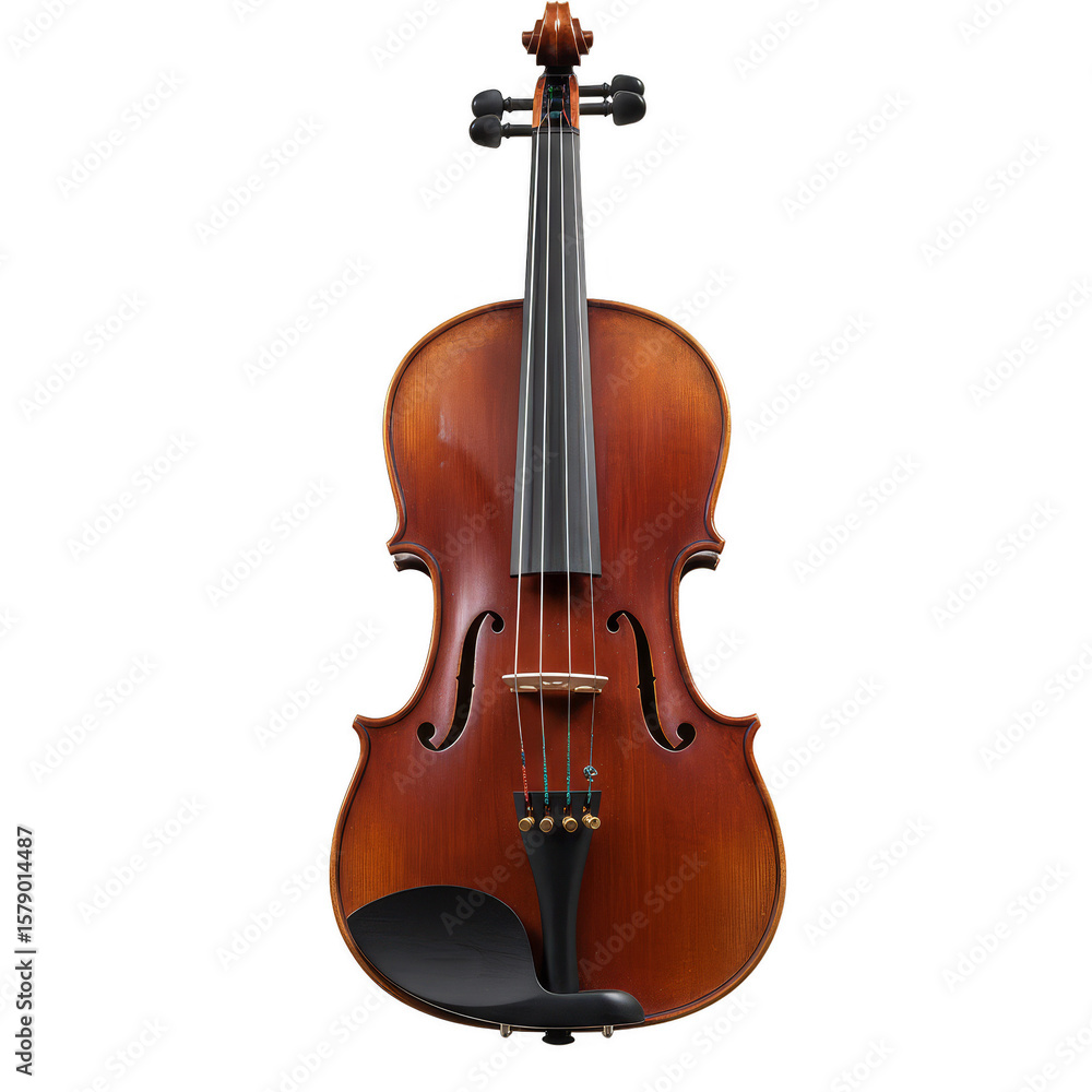 Fototapeta premium Isolated Violin Image Rich Wood Detail Elegant Musical Instrument Art