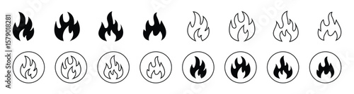 Fire icon vector. Fire flame sign and symbol. 