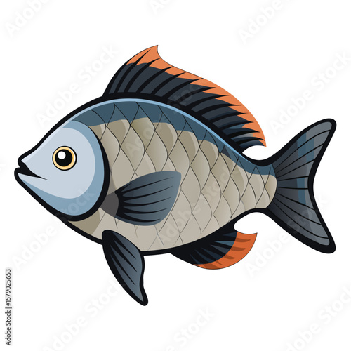 A tilapia fish cleaned and ready for cooking, isolated on a white background, perfect for food imagery.