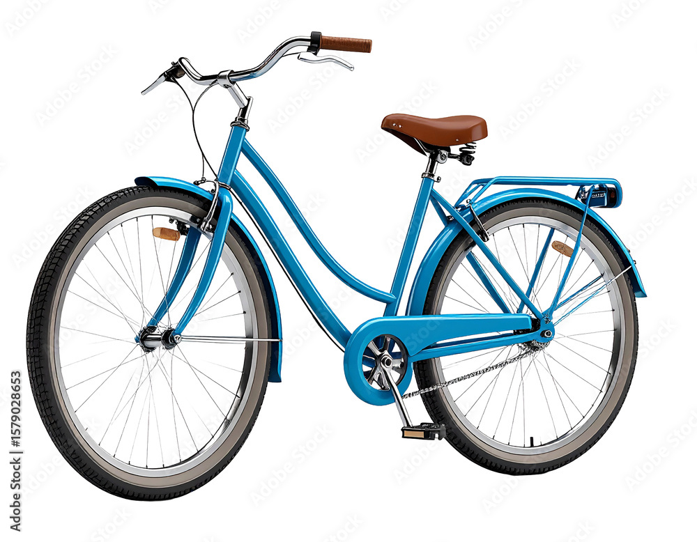 Fototapeta premium 3D blue cruiser bike icon isolated on transparent background. PNG