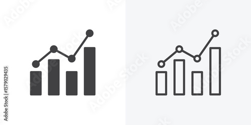 Benchmarking icon. collection of editable stroke line and solid flat styles.