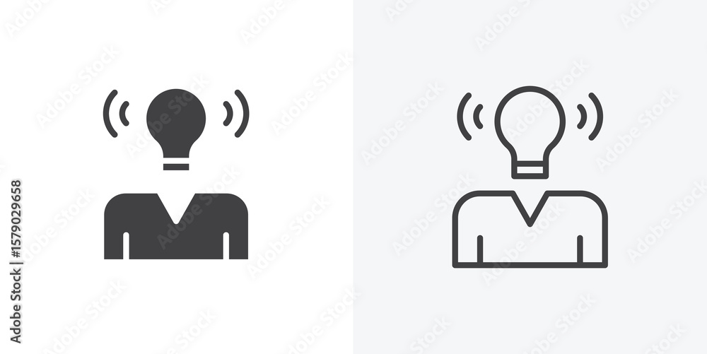 Brand awareness icon. collection of editable stroke line and solid flat styles. Brand awareness icon. collection of editable stroke line and solid flat styles.