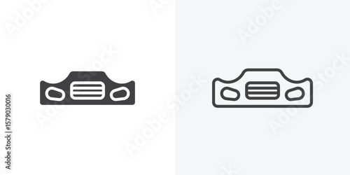 Car bumper icon. collection of editable stroke line and solid flat styles.