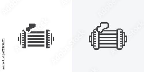 Car alternator icon. collection of editable stroke line and solid flat styles.