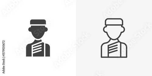 Concierge icon. collection of editable stroke line and solid flat styles.