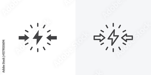Conflict icon. collection of editable stroke line and solid flat styles.