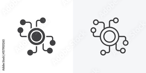 Decentralized icon. collection of editable stroke line and solid flat styles.