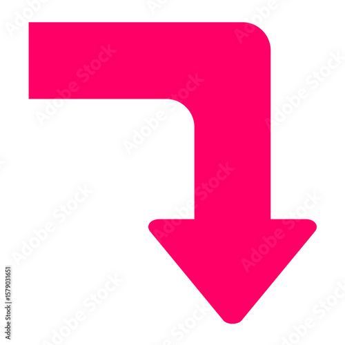 Turn Down Vector Design Icon Style